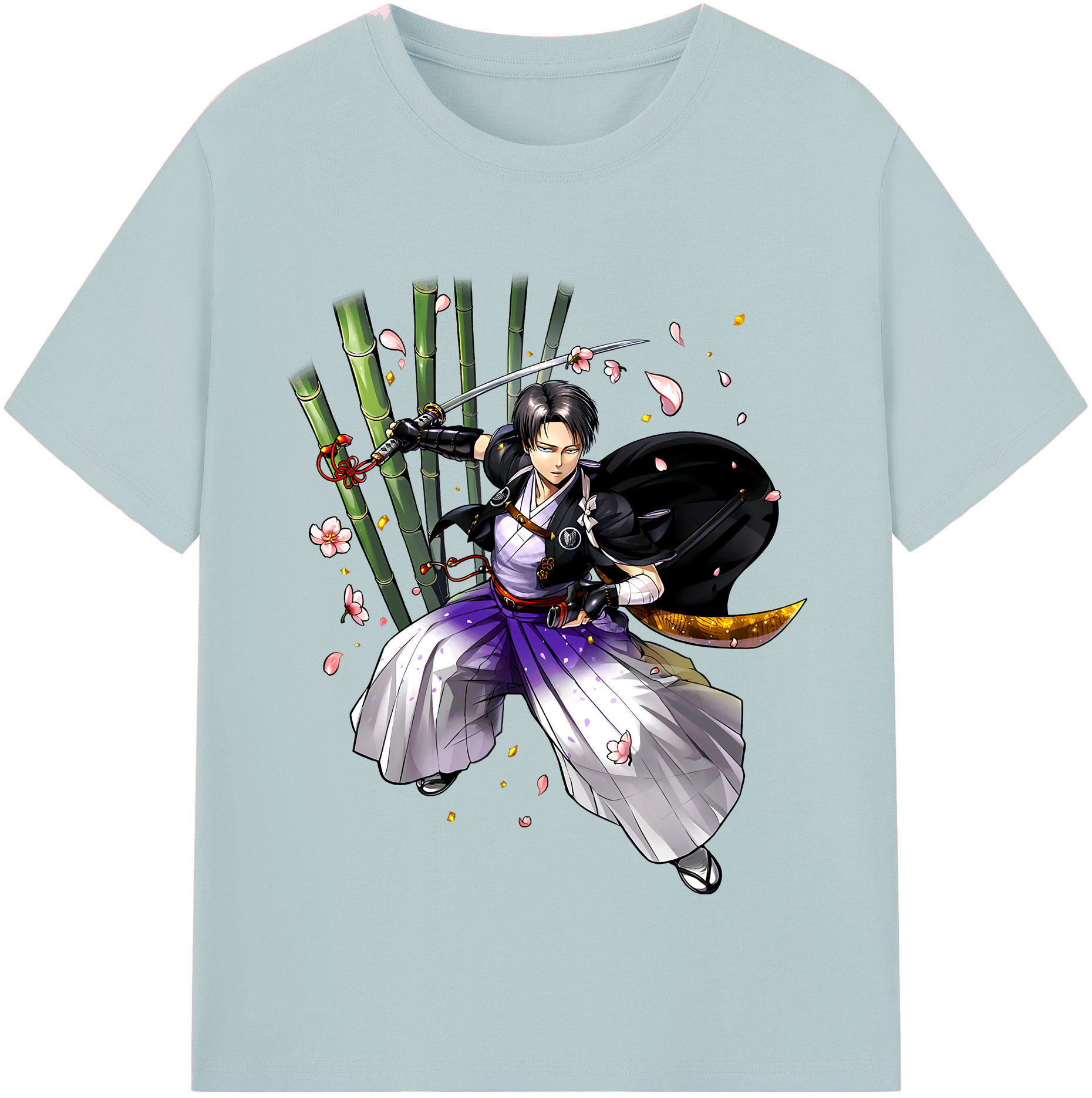 （画像用） 進撃の巨人 リヴァイ·アッカーマン Attack on Titan Levi Ackerman 綿100％半袖Tシャツ（フロントプリント）